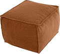 MeMoreCool Stuffed Pouf Ottoman Foot Rest Square, Corduroy Floor Pouf Foot Stool by MeMoreCool