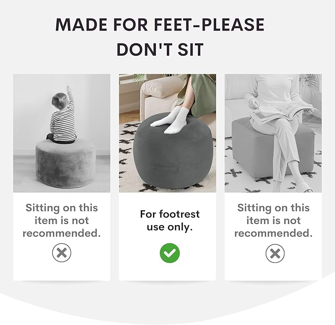 MeMoreCool Stuffed Round Pouf Ottoman Foot Rest, Floor Pouf Foot Stool - Image 4