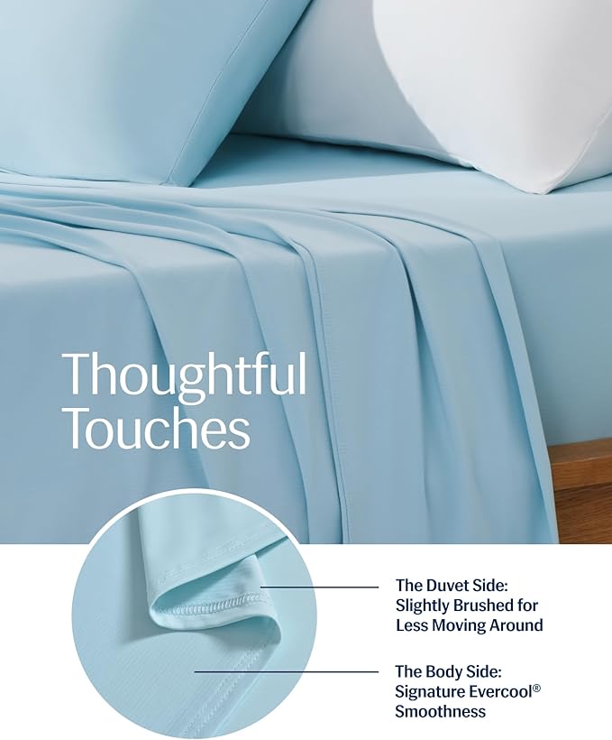 REST® Evercool®+ Top Sheet, Cali King/King Size, Light Blue - Image 6