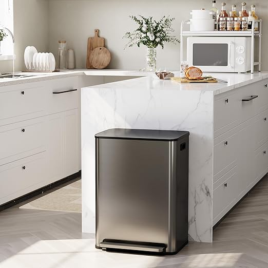 GarveeHome 60 L/16 gal Kitchen Trash Can, 2×8 gal Pedal Trash Bin - Image 2