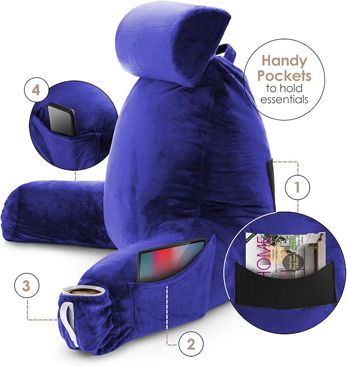 Nestl Reading Pillow with Shredded Memory Foam Includes 2 Neck and Lumber - Image 4