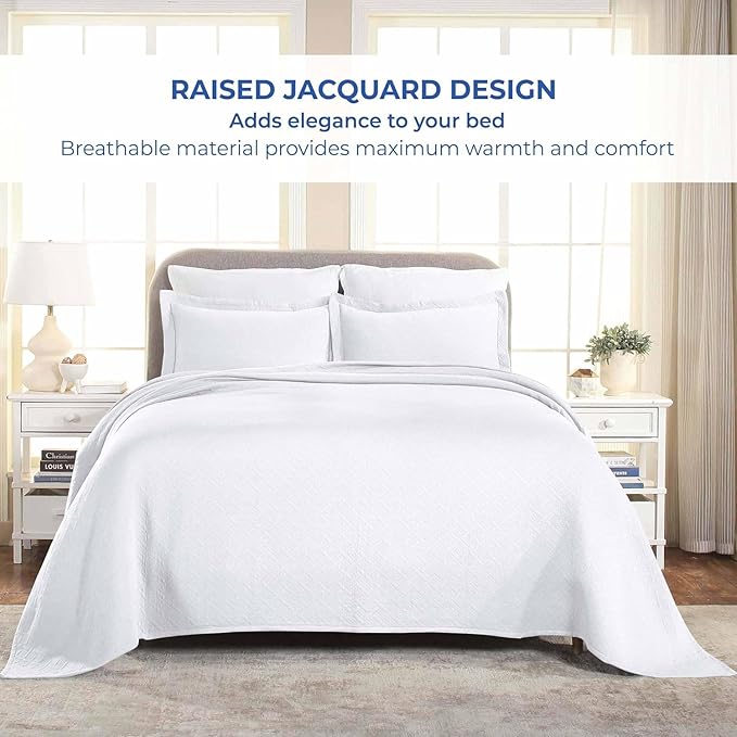 Superior 100% Cotton Basket Weave Bedspread - Image 8