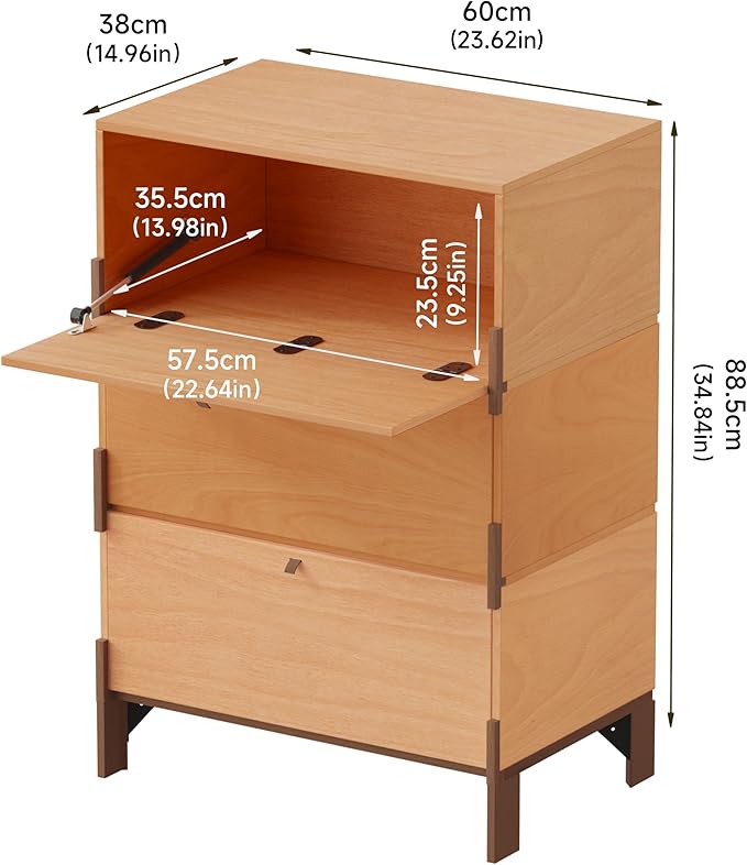 Stackable 3 Drawers Dresser, Customizable Chest of Drawers - Image 2