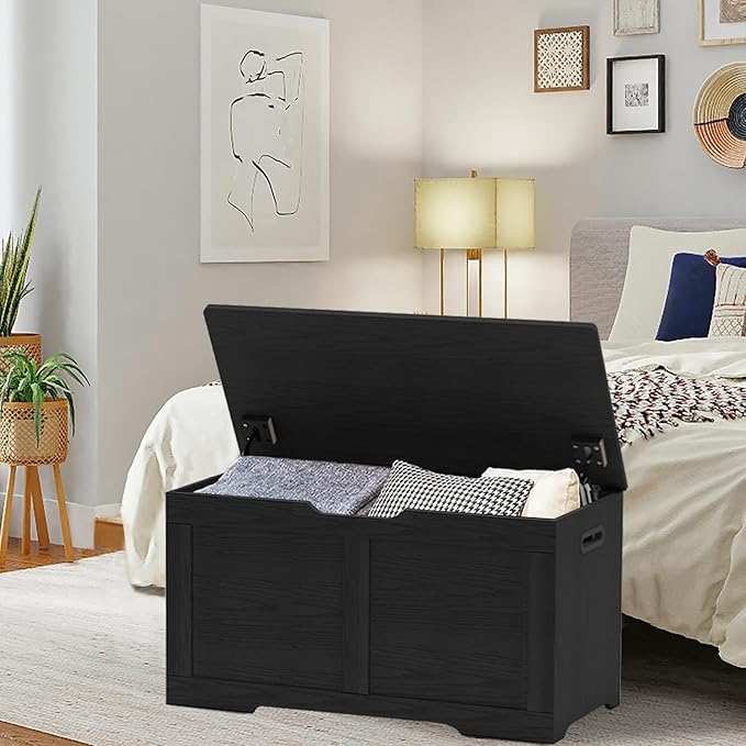 Timberer 31.5" Storage Chest, Wooden Storage Bench, Lift Top Toy Chest - Image 2