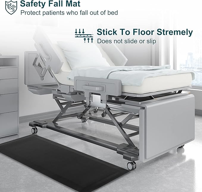 70"x24"x1/2" Thick Medical Bedside Fall Safety Protection Floor Mat - Image 3