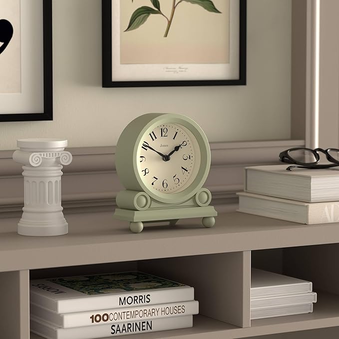JONES CLOCKS® Maida Vale Mantel Clock | Small Traditional Desk Clock | Sage - Image 5