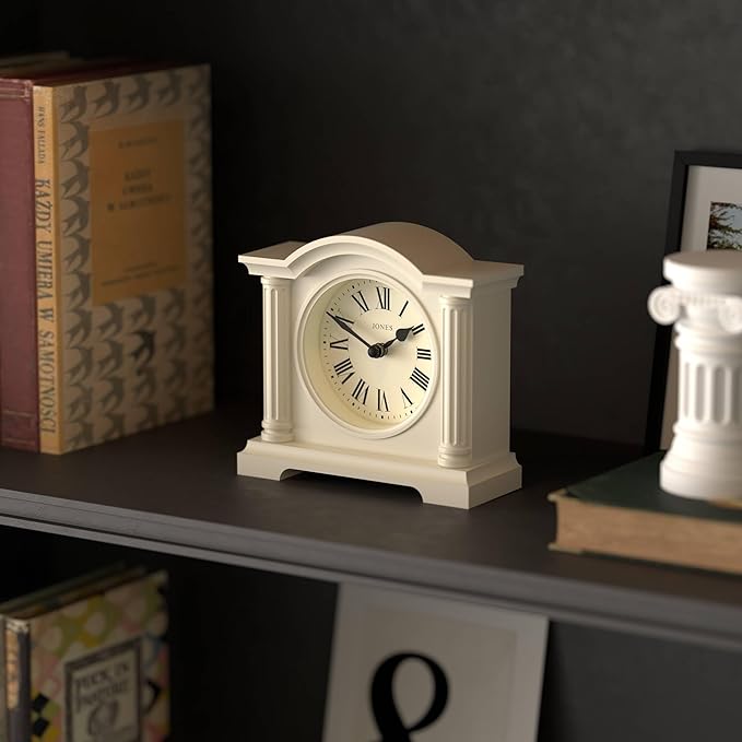 JONES CLOCKS® Kensington Mantel Clock | Classic Arch top Clock | Pale Cream | - Image 5
