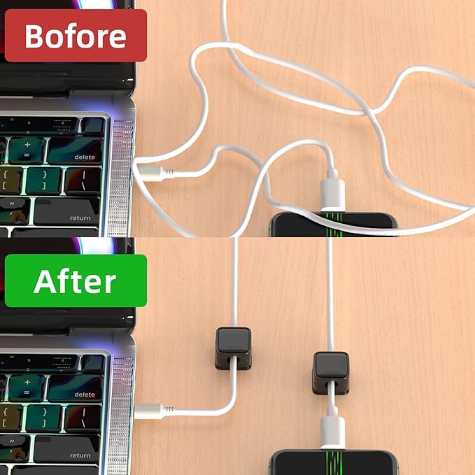 Costop 12 Pack Magnetic Cord Organizer Holder, Strong Adhesive Desk Cable - Image 8