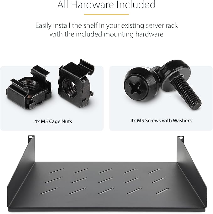 StarTech.com 2U Rack Shelf, Vented Cantilever Tray - Image 6