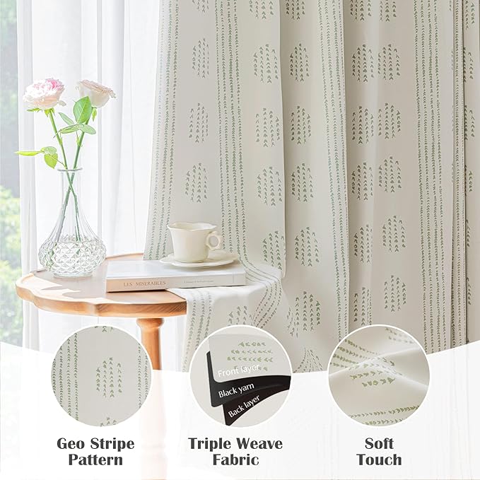 100% Boho Blackout Curtains 63 Inches Long - Image 6