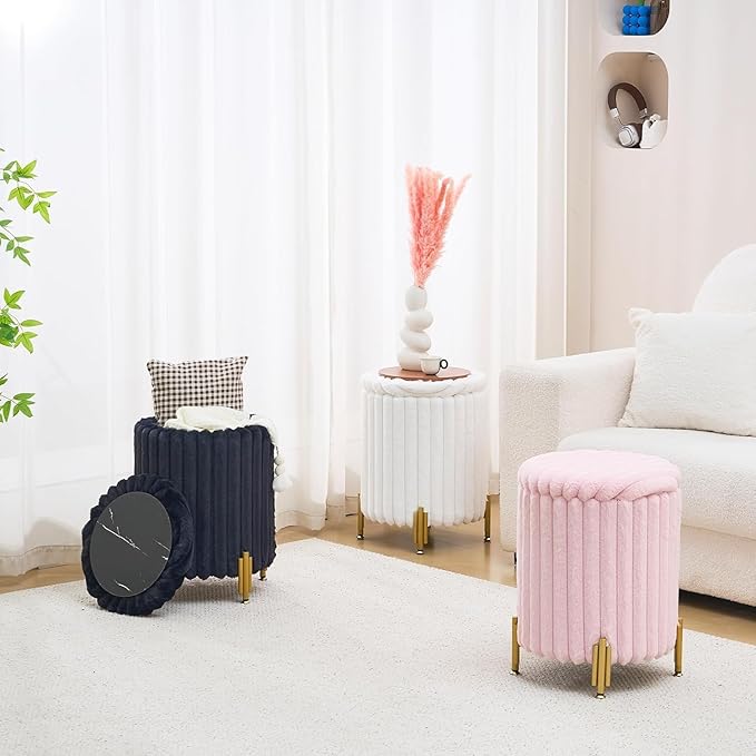 Mxfurhawa Round Ottoman Foot Stool - Image 7