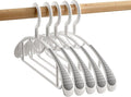 10 Pack Non-Slip Hangers, Heavy Duty, No Shoulder Bump Wide Plastic Hanger by LANZYLO