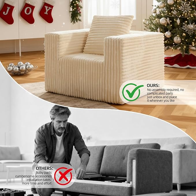 Single Cloud Sofa, Giant Bean Bag Chair - Image 7