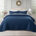KASENTEX Twin Quilt Set 68"x86" – Soft Washed 3-Layer Lightweight Bedspread by KASENTEX
