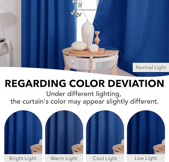 Deconovo Blackout Curtains, Thermal Insulated, W52 x L63 2 Panels, Back Tab - Image 6