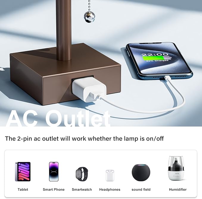 Bedside Lamps for Bedroom Set of 2 - Image 3