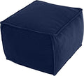 MeMoreCool Square Stuffed Pouf Ottoman Foot Rest, Corduroy Floor Pouf Foot Stool by MeMoreCool