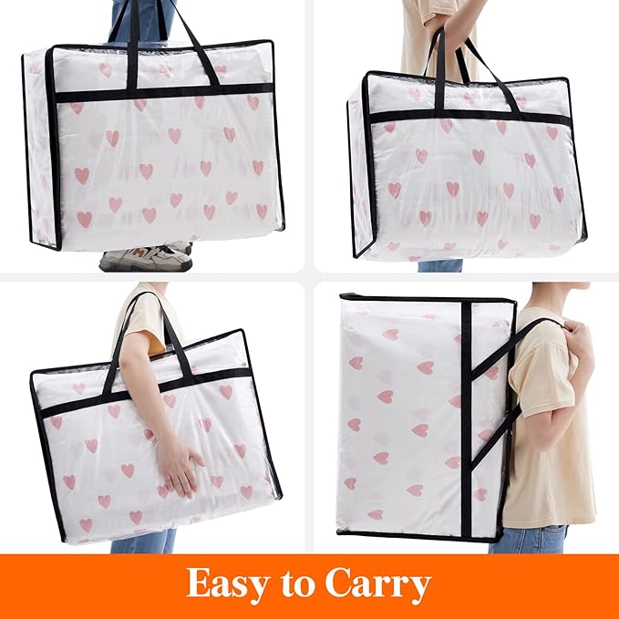 Lifewit 4 Pack Clear Clothes Storage Bags, 95L Plastic Blanket Storage Bag - Image 5