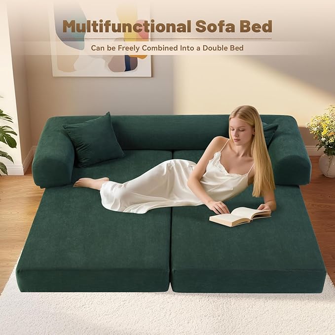 Convertible Futon Sofa Bed, Queen Sleeper Sofa Bed, Compressed Couch in a Box - Image 4