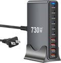 730W USB C Charger Block, 10 Port Fast USB Charging Station by DeBangsi