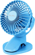 Portable Clip Fan Battery Operated, 3 Speeds USB Rechargeable Mini Table Fan by PureHome