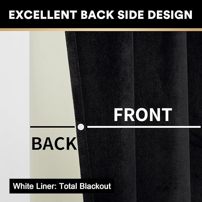 Joydeco 100% Blackout Velvet Curtains - Image 4