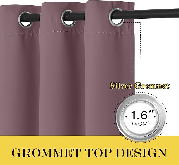 NICETOWN Dry Rose Blackout Curtains - Image 4