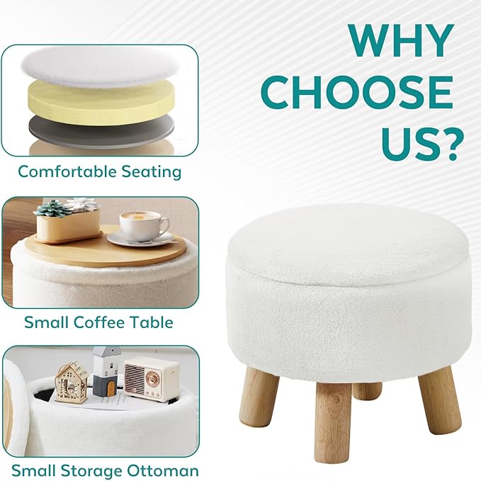 FIMIVIBI Small Foot Stool Ottoman - Image 3
