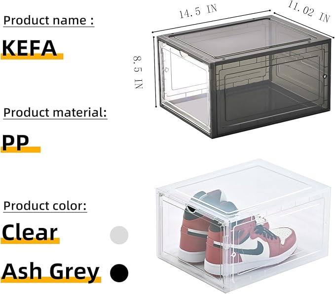 KEFA 8 Pack XXL Large Shoe Storage Box Fit - Image 5
