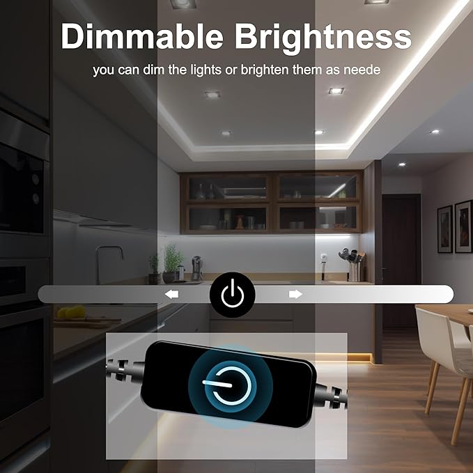 COB LED Strip 5m, 16.4ft LED Strip Lights, Touch Dimmable LED Strips, 6000K - Image 5