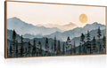 LHIUEM Boho Mountain Framed Canvas Wall Art Set, Forest Pine Tree Wall Decor by LHIUEM