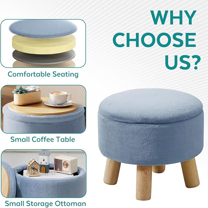 FIMIVIBI Small Foot Stool Ottoman - Image 3