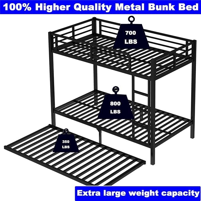 Upgraded Version Thicken Heavy Duty Metal Twin XL Bunk Bed - Image 5