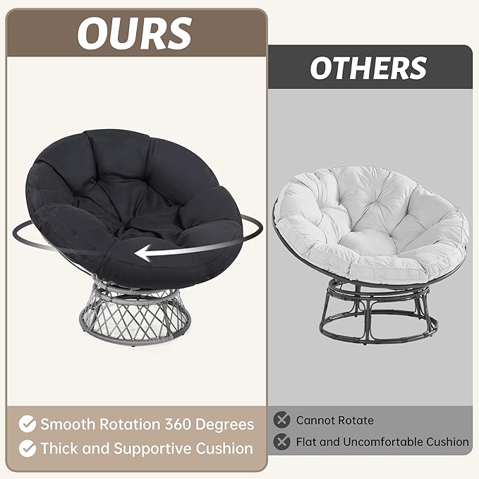 46" Giant Oversized Rattan Papasan Chair - Image 5