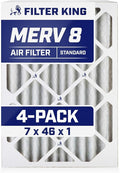 Filter King 7x46x1 Air Filter | 4-PACK | MERV 8 HVAC Pleated A/C Furnace by FilterKing
