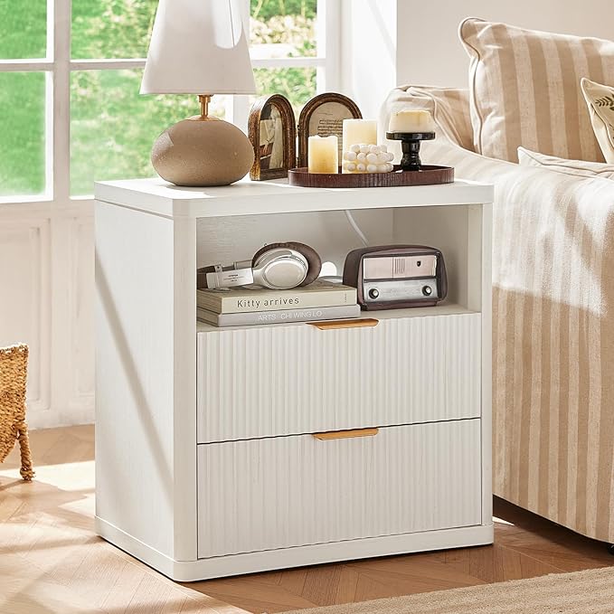 LEYAOYAO 48" Wide Fluted Dresser and 2 Drawers 23" Nightstand Set of 2 - Image 6