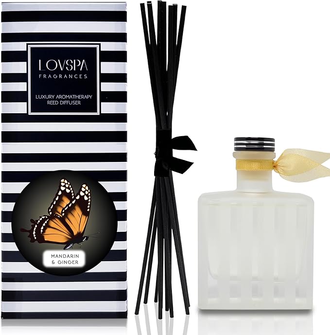 LOVSPA Reed Diffuser Set, Mandarin & Ginger Scented Oil Diffuser - Image 2