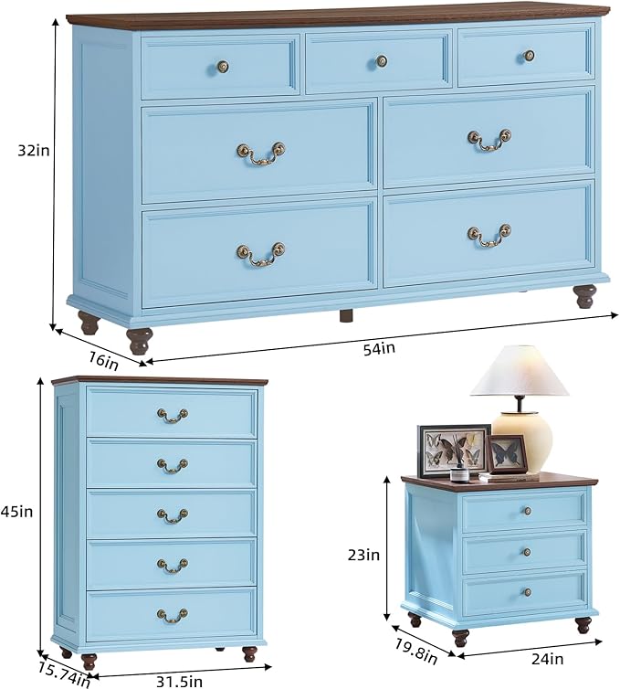 24" Wide Farmhouse Nightstand Set of 2, Farmhouse Furniture Series - Image 3