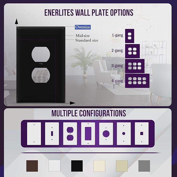 ENERLITES Duplex Receptacle Outlet Wall Plate, Jumbo Electrical Outlet Covers - Image 5