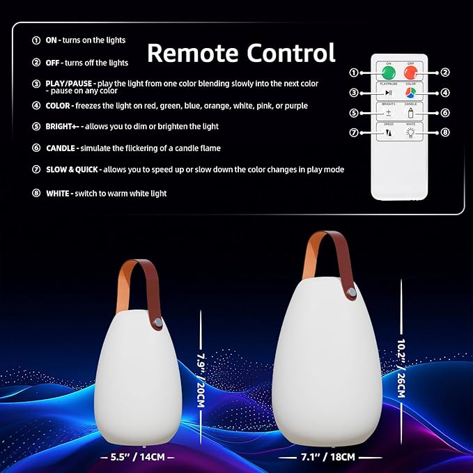 uuffoo 2 Pack Outdoor Table Lamp - Image 5