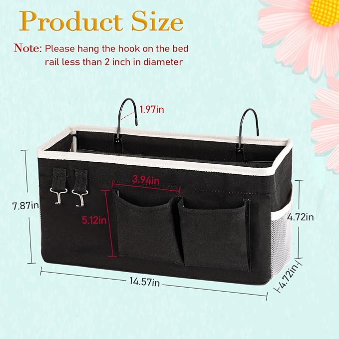 Ozzptuu Bedside Storage Caddy/Bedside Hanging Storage Bag - Image 4