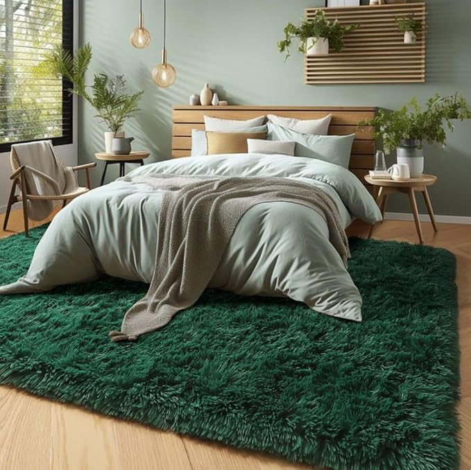 PAGISOFE Fluffy Shag Area Rug for Living Room, 5x8 Ft, Fluffy Shag Fuzzy Carpet - Image 8