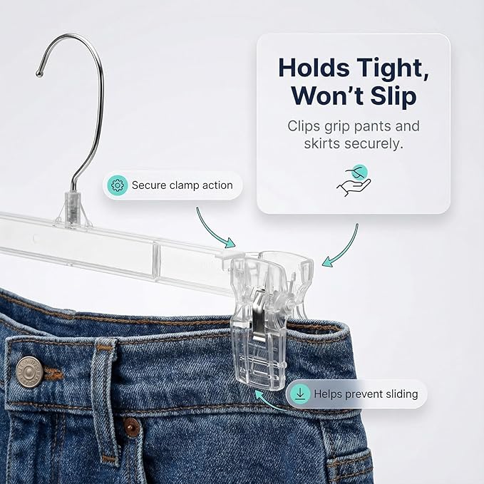 DEILSY™ Pants Hangers with Clips – Space Saving Pants Hangers - Image 2