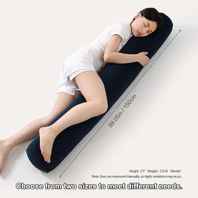 Long Round Body Pillow for Adults – Bolster Pillow for Bed, Cervical Roll Pillow - Image 3