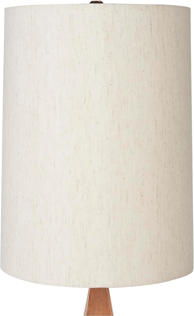 Nourison Home 21" Copper Finish Wood Triangle Table Lamp - Image 6