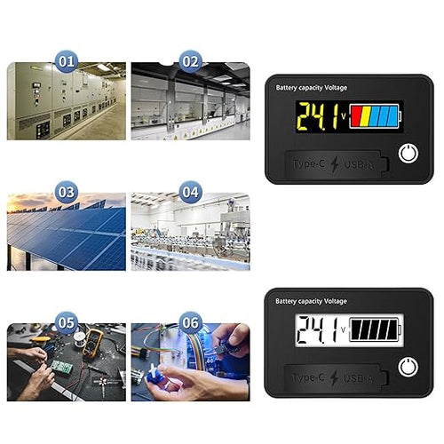 12V 24V Battery Capacity Indicators DC8-30V Leads Acid Lithium Voltages Tester - Image 2