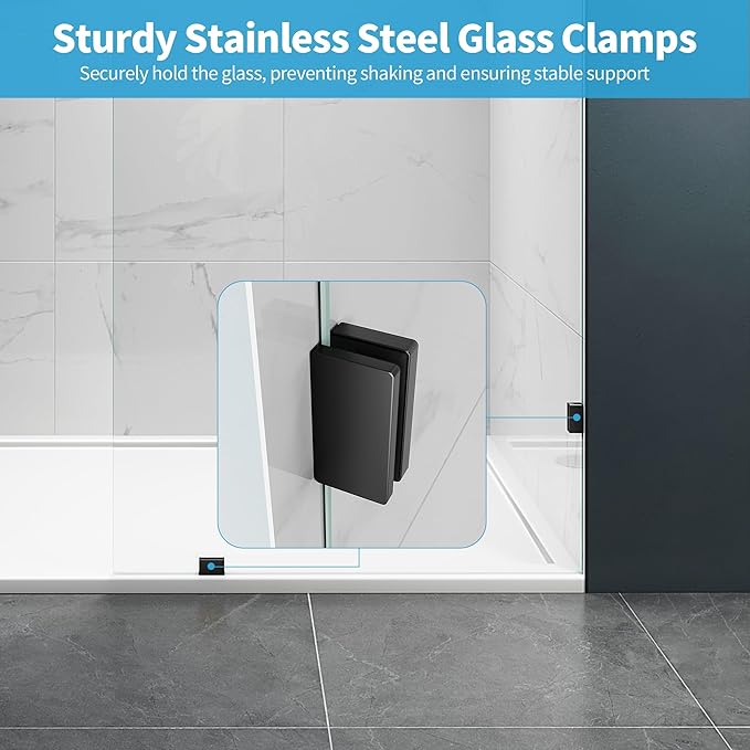 Shower Glass Panel, 28.5" W x 78.75" H Fixed Shower Screen Panel - Image 3