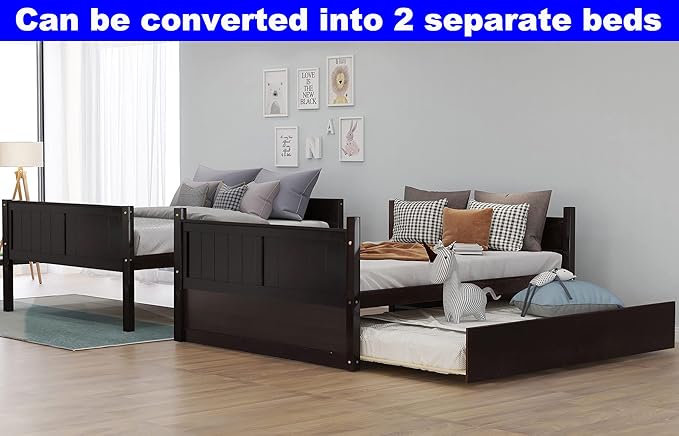 STERXONE Best Thicken Solid Wood Full Over Bunk Bed - Image 3