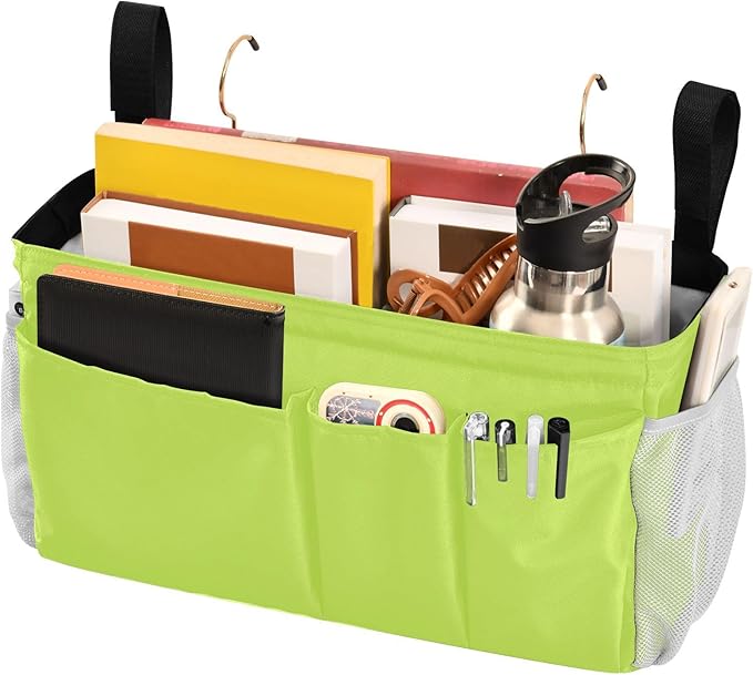 KOPIRIT Neon Yellow Bedside Caddy Storage Bag Bedside Organizer - Image 3
