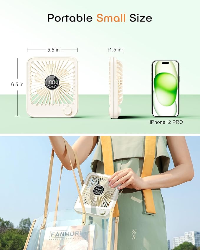Small Desk Fan Personal Fans，100Speed Adjustable Quiet Small Portable Fan - Image 9